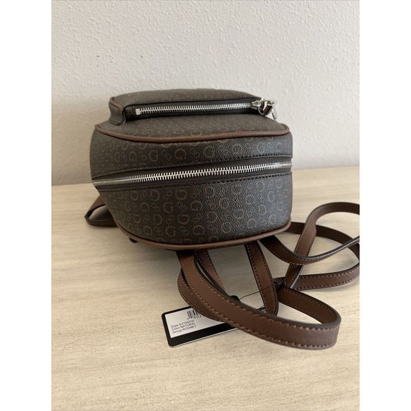 GUESS SV792630 Rodney Backpack Adjustable Purse Natural Brown Logo Signature - Picture 6 of 14